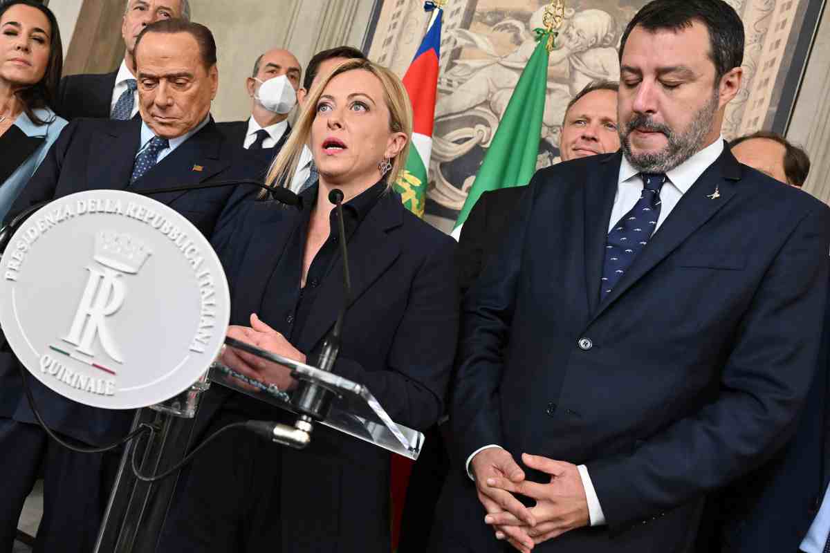 Salvini Meloni e Berlusconi