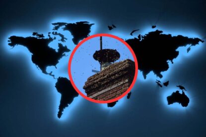 cartina del mondo e invasione di api