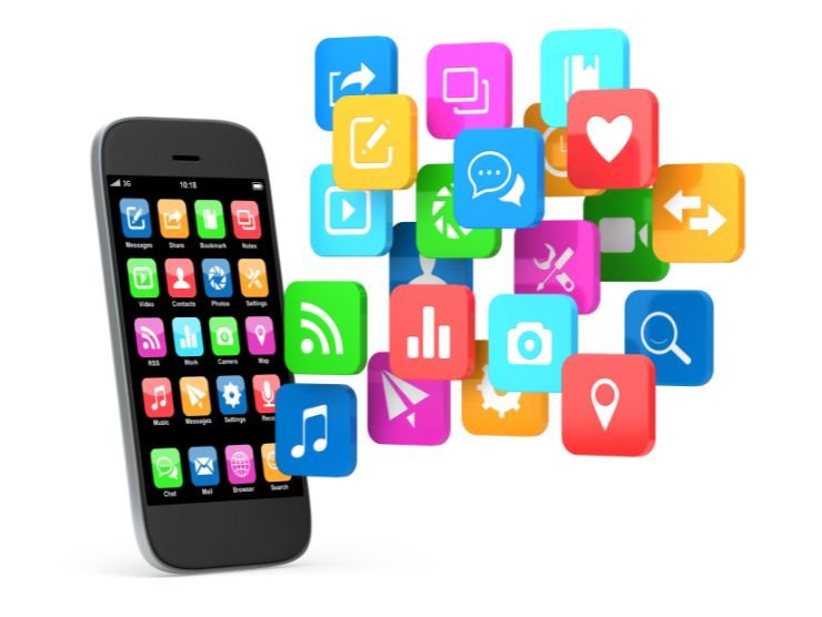 smartphone con icone applicazioni